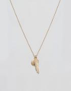Chained & Able Wing Bunch Necklace In Matte Gold - Gold