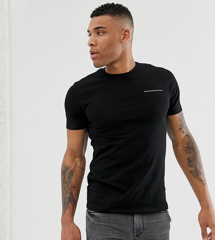 Good For Nothing Muscle Fit T-shirt In Black With Logo - Black