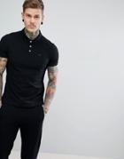 Emporio Armani Logo Polo In Black - Black