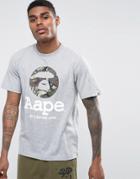 Aape By A Bathing Ape T-shirt With Large Camo Logo - Gray