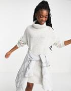 In The Style X Jac Jossa Roll Neck Sweater Dress In Cream-multi
