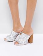 Asos Talent Scout Ruffle Mules - Silver