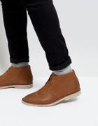 Asos Desert Boots In Tan Faux Leather - Tan