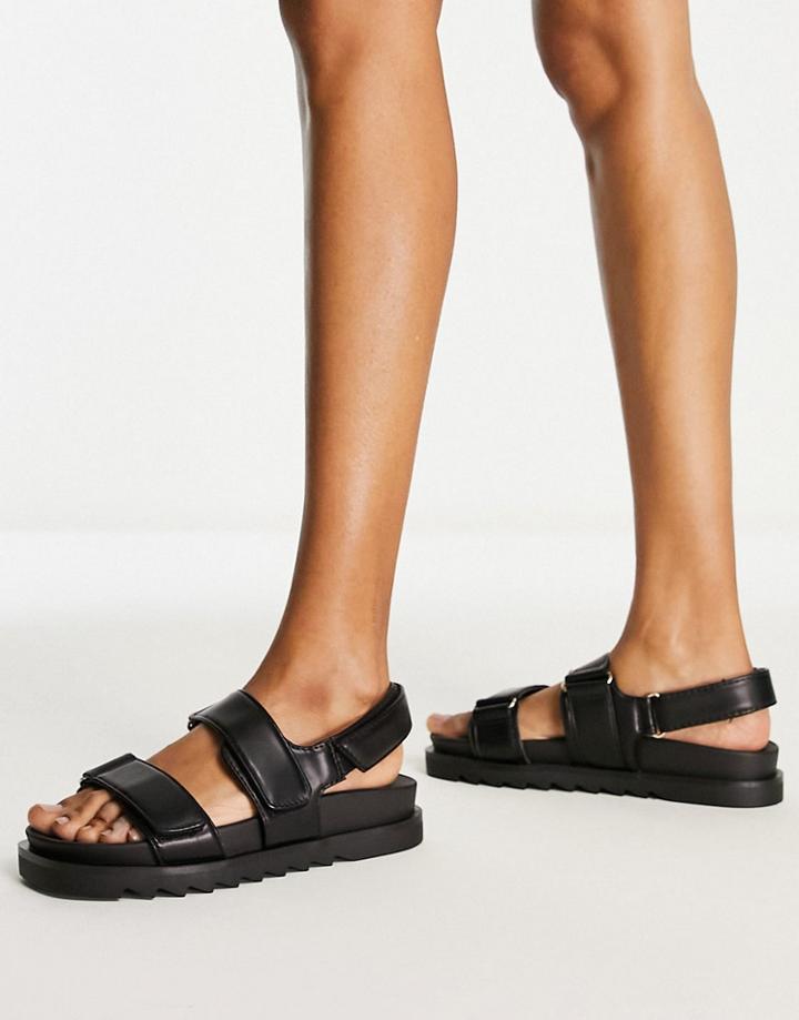 Stradivarius Grandad Sandal In Black
