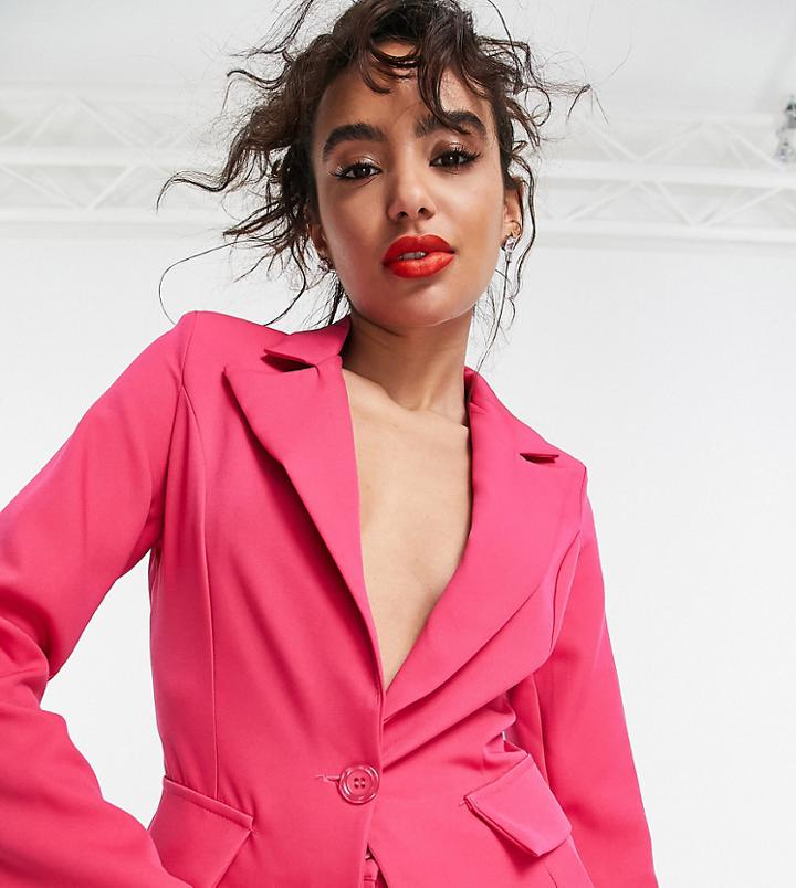 I Saw It First Petite Blazer Set In Pink
