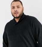 Jacamo Knitted Shawl Neck Sweater In Black - Black