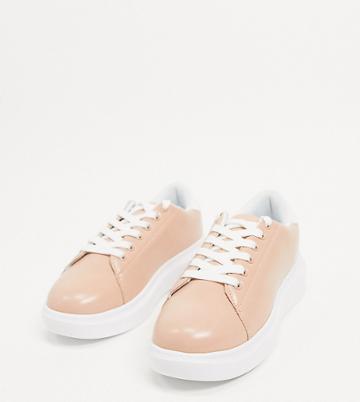 Truffle Collection Wide Fit Sneakers In Pink