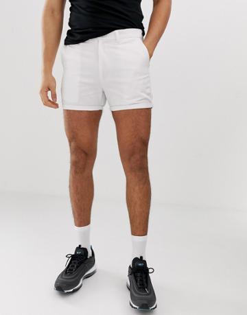 Boohooman Short Chino Shorts In White - White