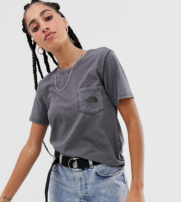 The North Face Shine On T-shirt In Gray With Pocket - Gray