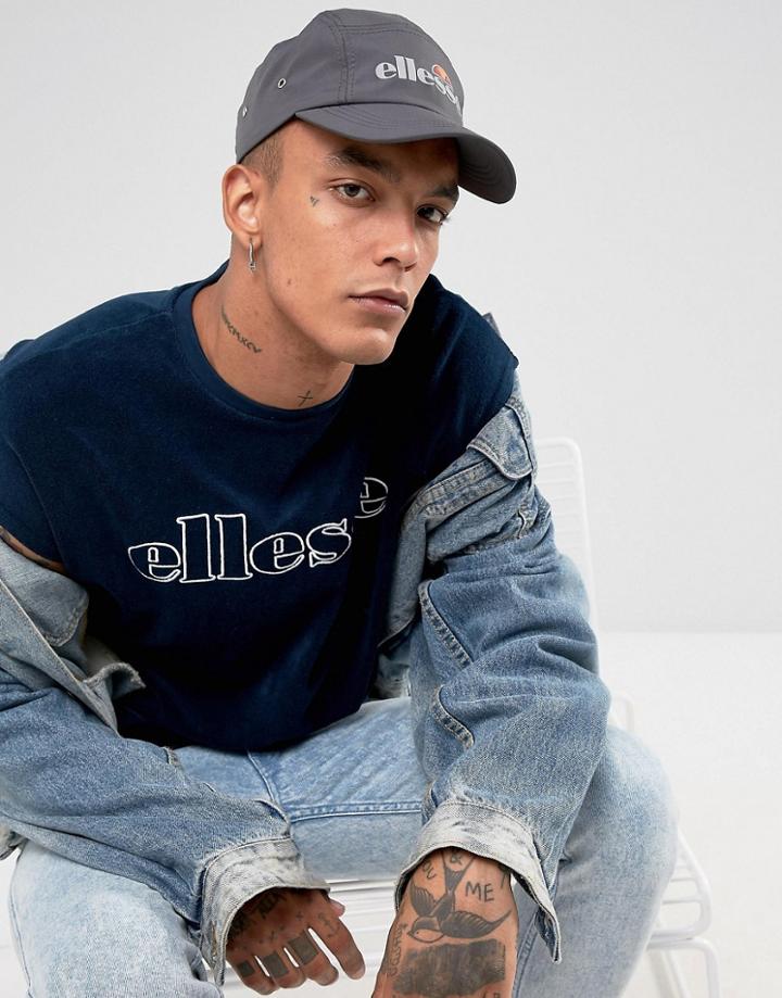 Ellesse Sport 5 Panel Cap With Reflective Logo In Gray - Gray