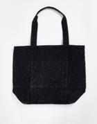 Asos Design Oversized Heavyweight Organic Cotton Tote Bag In Black