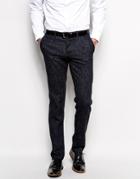 Sisley Wool And Denim Mix Neppy Suit Pants In Slim Fit