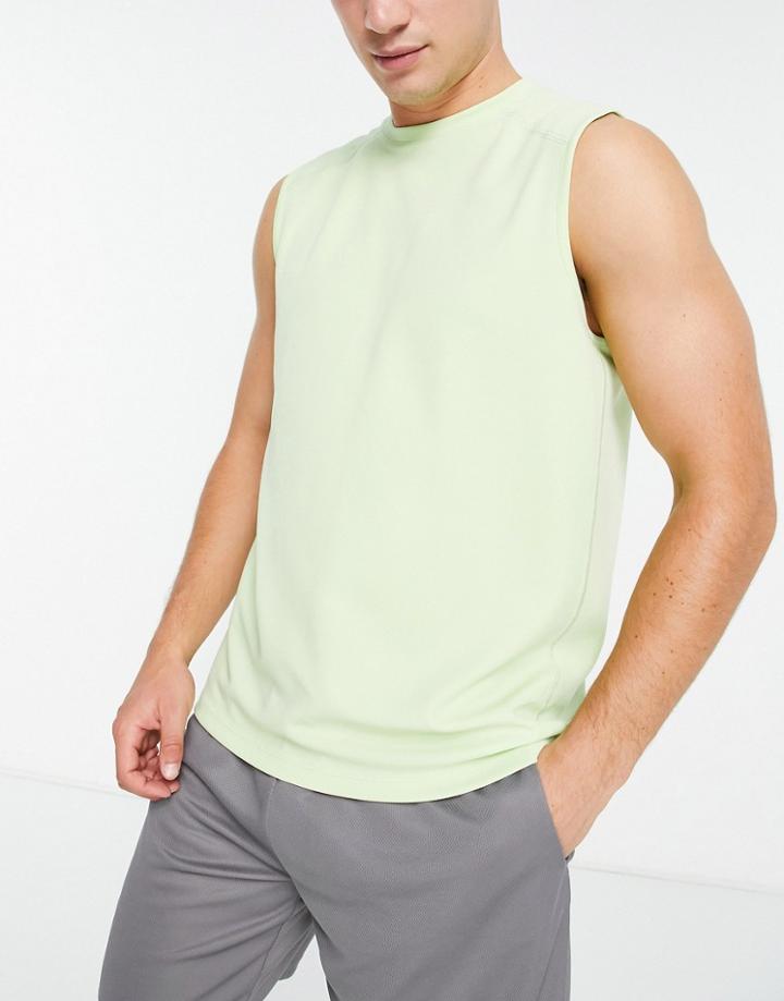 Asos 4505 Easy Fit Training Tank Top In Light Green