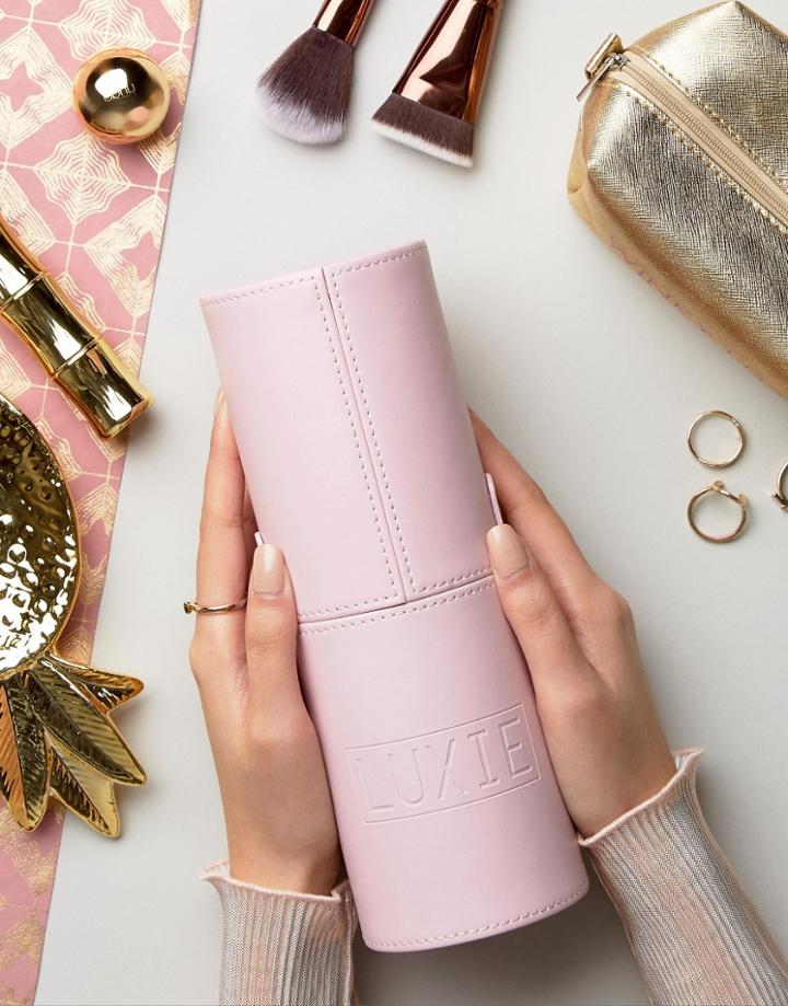 Luxie Pink Perfection Brush Holder - Clear