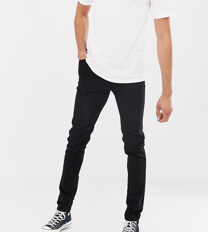Asos Design Tall 12.5oz Skinnny Jeans In Black - Black