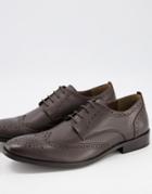 French Connection Leather Formal Brogue In Brown