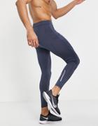 Asos 4505 Running Tights In Recycled Polyester With Seam Detail-grey