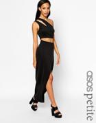 Asos Petite 2 Piece Cut Away Scuba Maxi Dress - Black