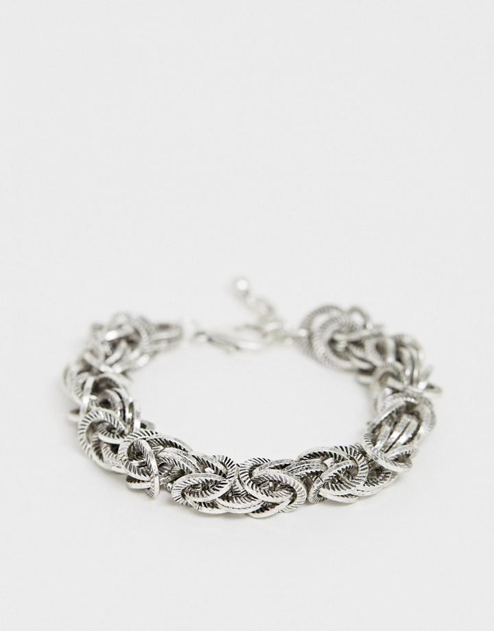 Reclaimed Vintage Inspired Chain Interest Bracelet In Burnished Silver Exclusive To Asos