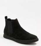 Asos Design Wide Fit Chelsea Boots In Black Faux Suede With Creeper Sole - Black