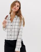 Hollister Shirt In Window Pane Check - White