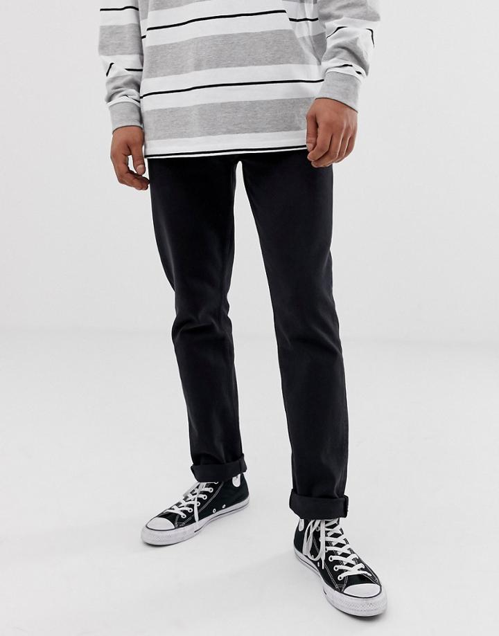 Weekday Alley Slim Jeans In Black - Black