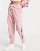 Tommy Jeans Cuffed Sweatpants In Pale Pink - Part Of A Set