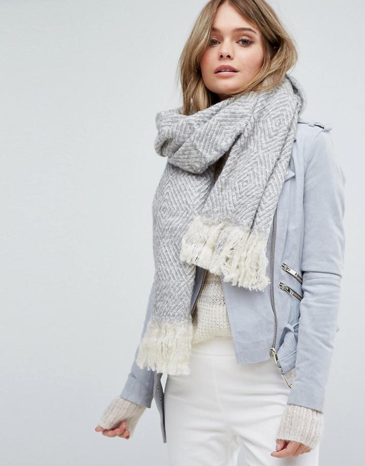 Aldo Galeawen Fringed Scarf - Gray