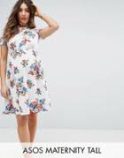 Asos Maternity Tall Twist Front Floral Dress - Multi