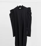 Only Curve Puff Sleeve Jersey Dress In Black