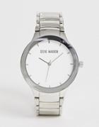 Steve Madden Mens Bracelet Watch With White Dial - Silver