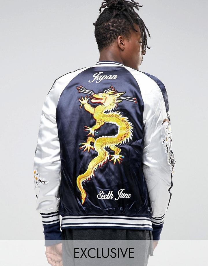 Sixth June Souvenir Bomber Jacket - Navy