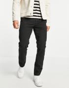 Topman Cotton Blend Slim Chinos In Black - Black