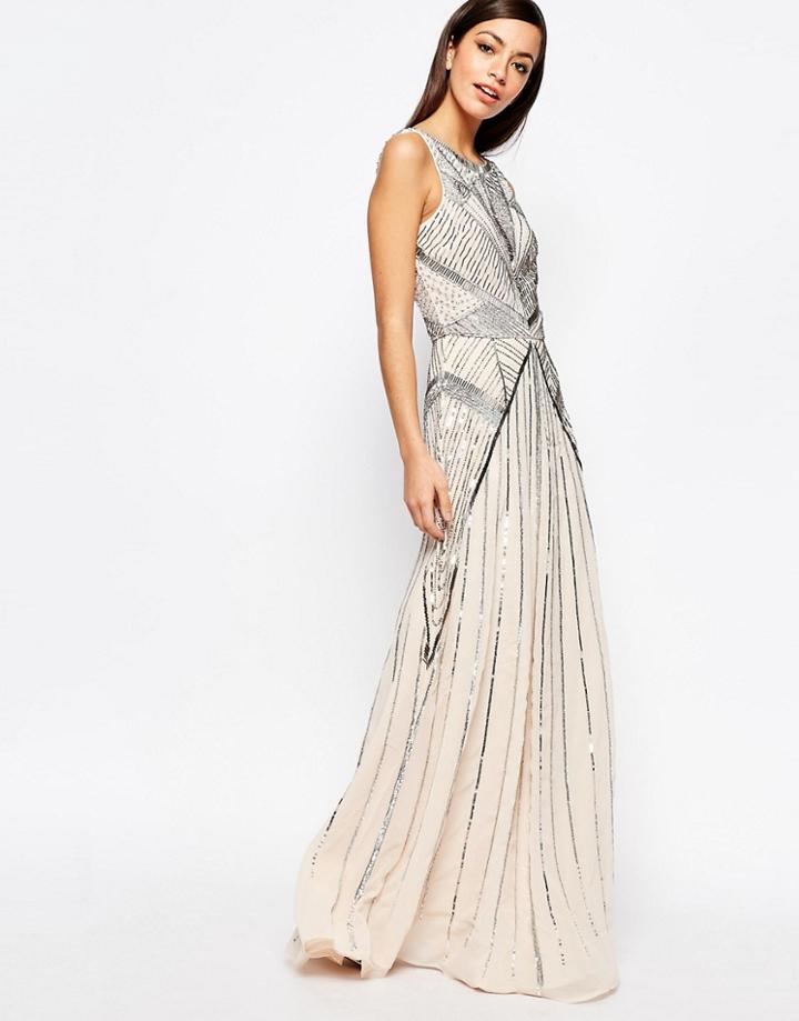 New Look Premium Sequin Maxi Dress - Pink