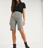 Topshop Tall Mono Mini Check Short In Mono-black