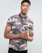Asos Camo Print Polo Shirt - Green