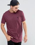 Asos Longline T-shirt With Logo In Red - Red
