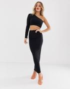 Aym Premium Bodycon Midaxi Skirt Coord In Black - Black