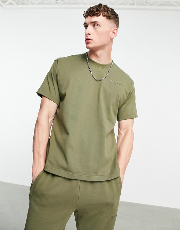 Adidas Originals X Pharrell Williams Premium T Shirt In Khaki-green