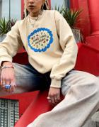 Daisy Street Relaxed Sweatshirt With Meditate Graphic-neutral