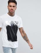 Armani Exchange Slim Fit Metallic Skyline Logo T-shirt In White - White