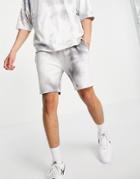 Topman Set Tie Dye Shorts In Gray-grey