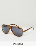 Reclaimed Vintage Inspired Aviator Sunglasses - Brown