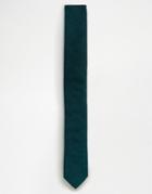Asos Textured Tie In Forest Green - Green