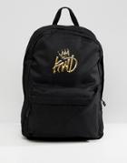 Kings Will Dream Backpack With Logo In Black And Gold - Black