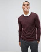 Jack & Jones Premium Crew Neck Merino Sweater - Red