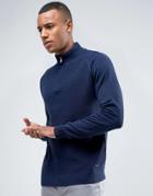 Threadbaretextured Front Half Zip Knit - Navy