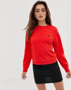 Fred Perry X Amy Winehouse Foundation Heart Detail Sweatshirt - Red