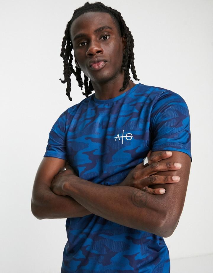 Avant Garde Grid T-shirt In Navy Camo