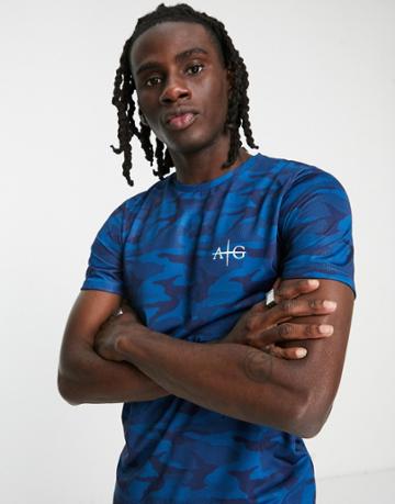 Avant Garde Grid T-shirt In Navy Camo